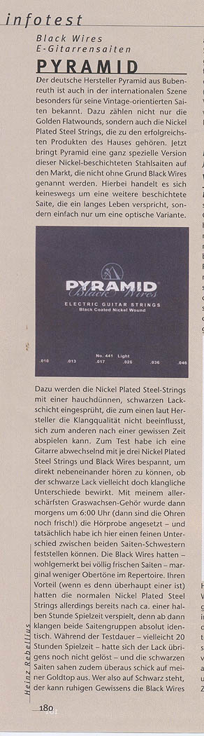 PYRAMID Black Wires, Electric Guitar (G&B Infotest)